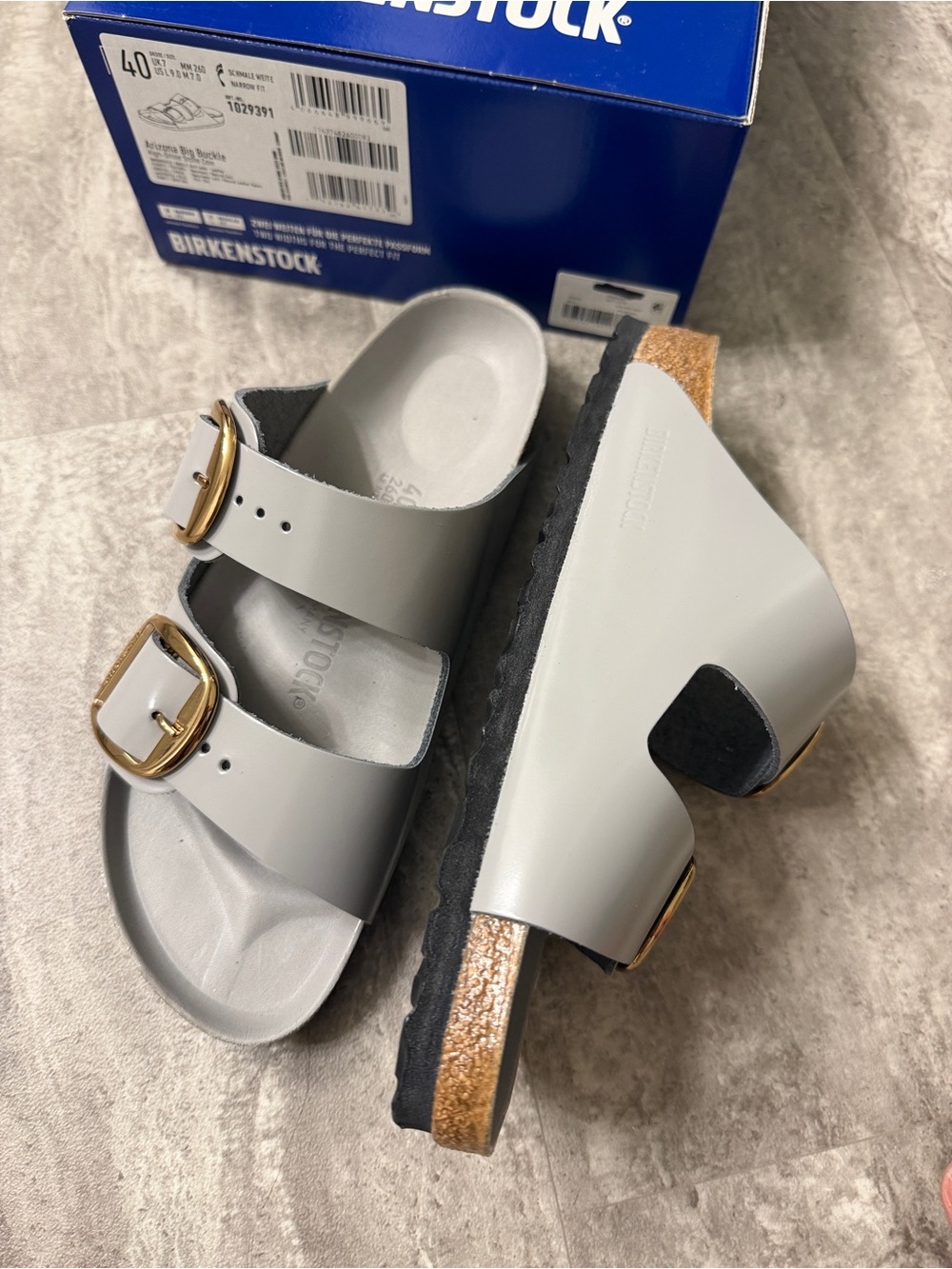 NIB Birkenstock Arizona Big Buckle High Shine Sandals US9-9.5 - Picture 5 of 9